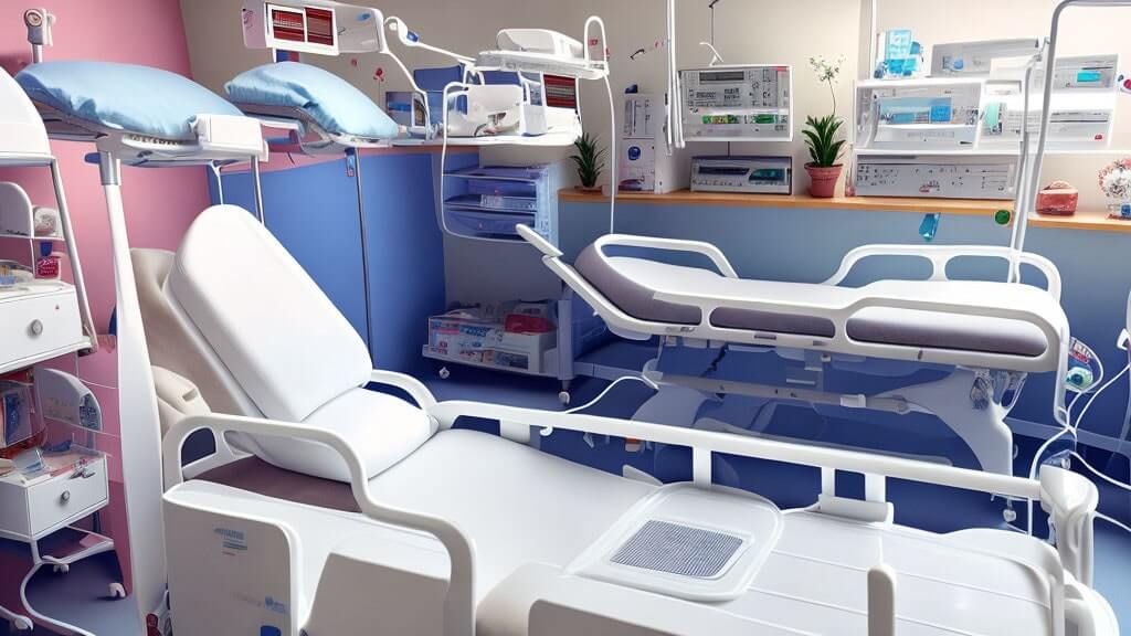 3 adet piston motorla çalışan asansörlü hasta yatakları