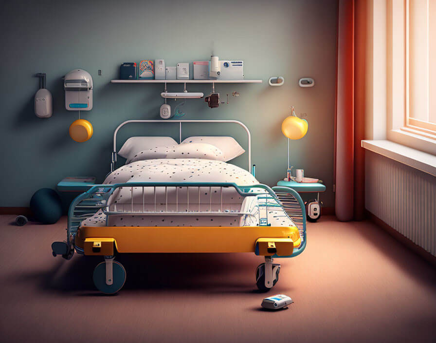 Doğru hazırlanmış bir hasta odası ve yatağı