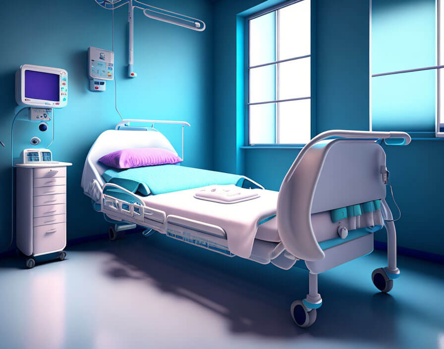 Son teknoloji ürünü motorlu hasta yatağı