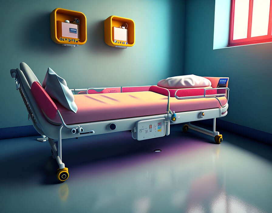 Yataktan düşmeyi engelleyen hasta yatağı